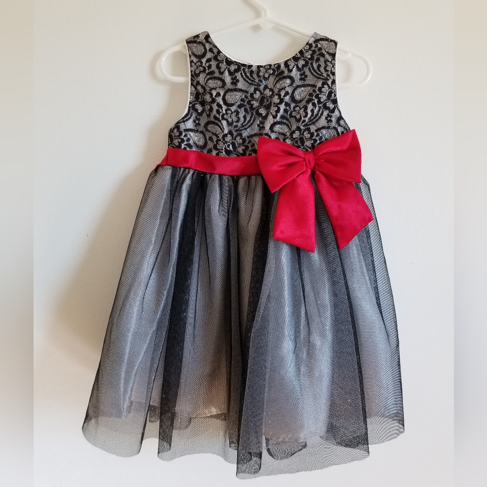 Youngland Black and Red Lace Kids Dress Sz 4T